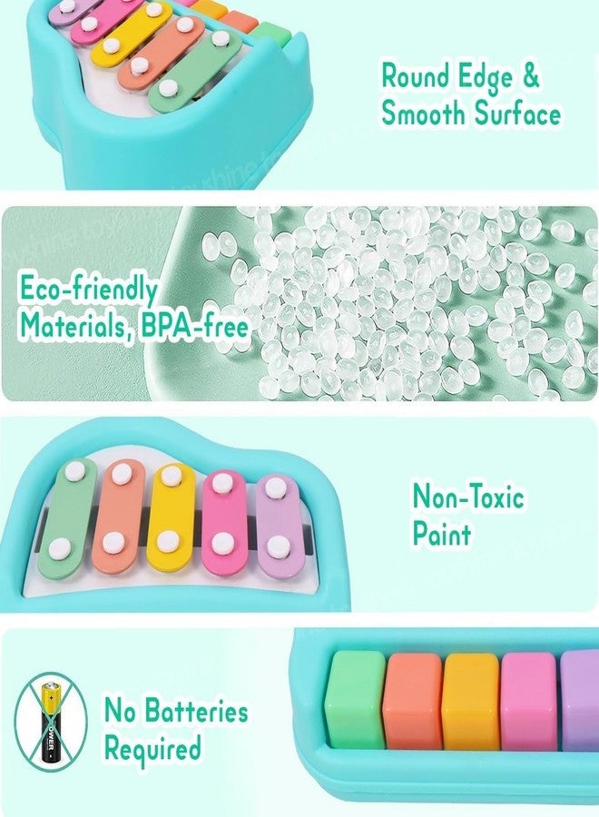 RECLUSE لعبة بيانو صغيرة من ريكلوز مكونة من 5 قطع، لعبة إكسيليفون للأطفال 2 في 1 للأطفال الصغار من عمر 1-3 سنوات، لوحة مفاتيح بخمسة مفاتيح متعددة الألوان، لعبة تعليمية موسيقية للأطفال في مرحلة ما قبل المدرسة - Image 5